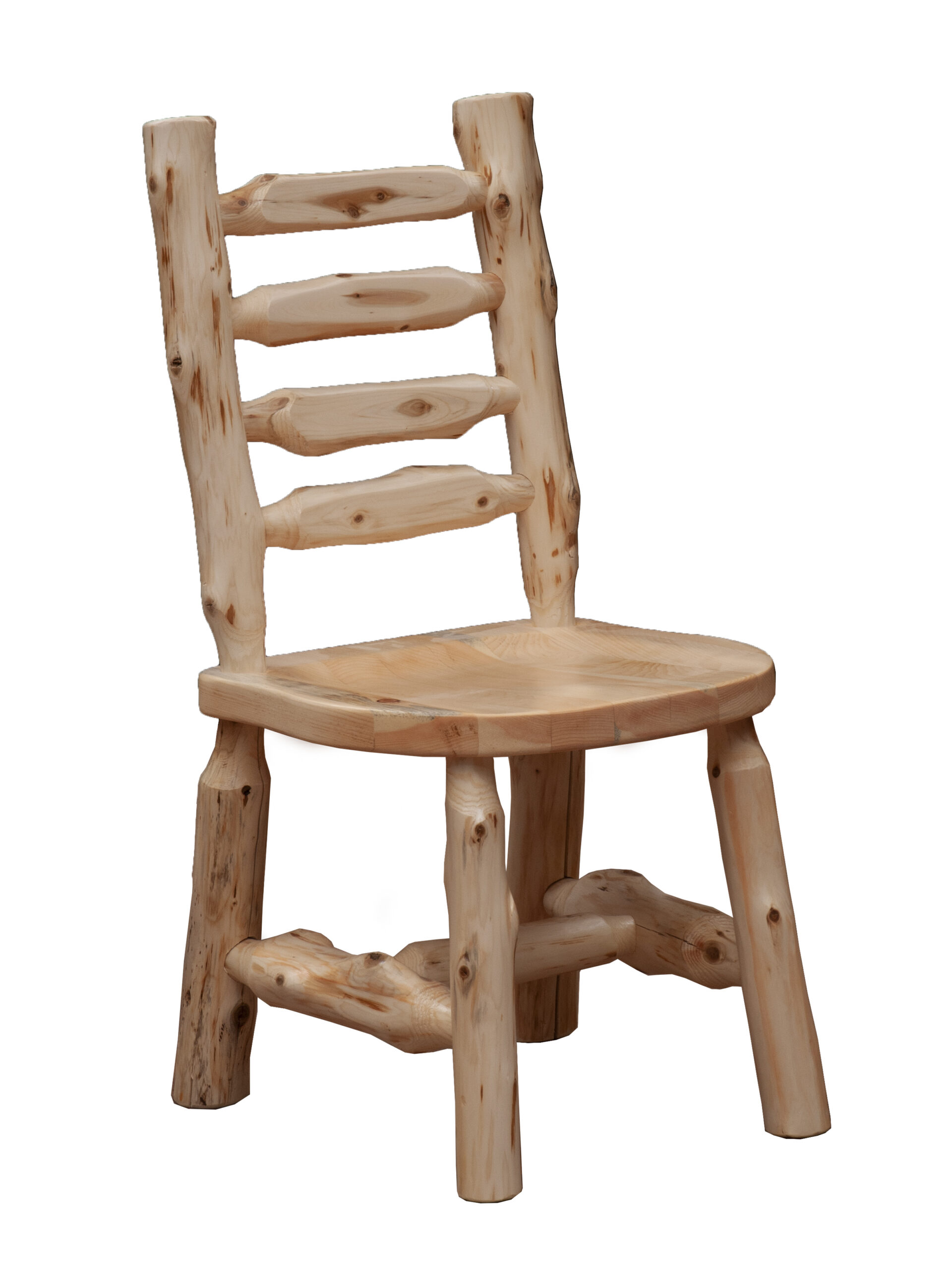f723630a-de74-4334-a1fc-90c6f9b02586 Cedar Ladder-back Log Side Chair | Cedar Log Dining Chair - Image 1