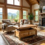 Cedar Log Enclosed Coffee Table | Elevating Top - Image 6