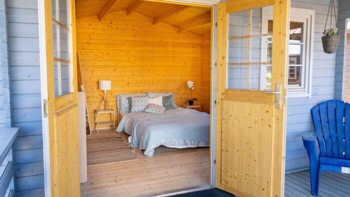 Big Sky Cabin on a country property from a distance