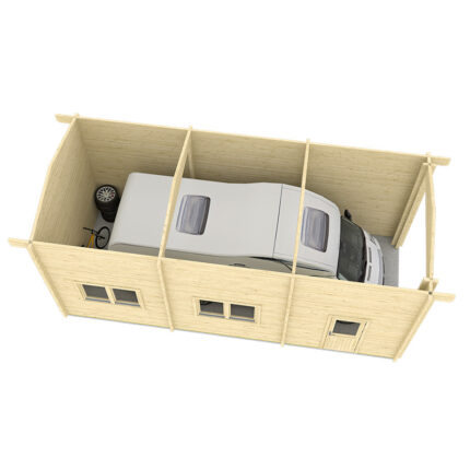 Garage kit for rural property storage and workshop space