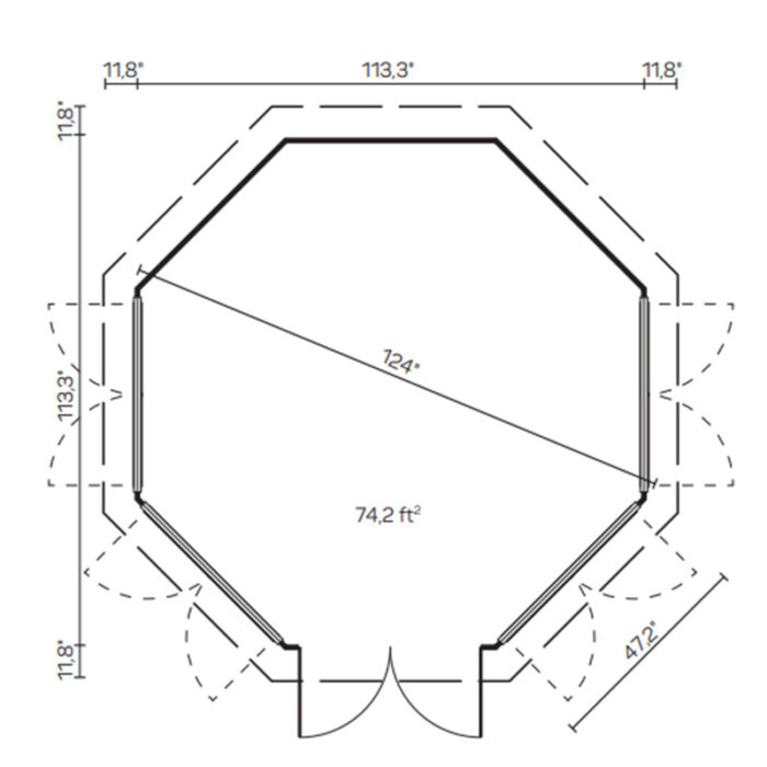 Modern DIY gazebo with large windows and unique floorplan