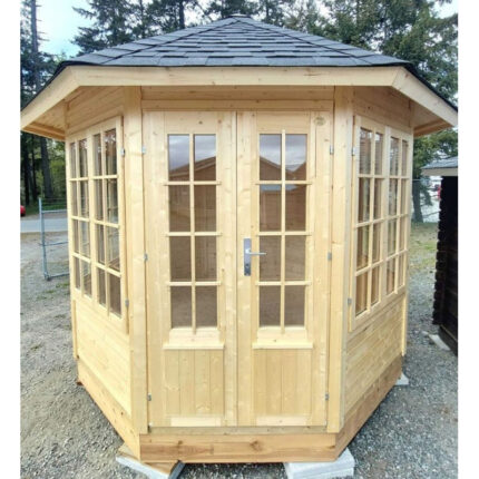 Patriot Pavilion painted blue with tan trim
