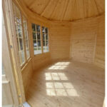 Modern wooden gazebo for garden studio or retreat
