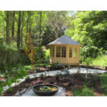 Floating wood base option for DIY gazebo installation
