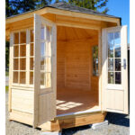 Concrete pad base for modern DIY gazebo