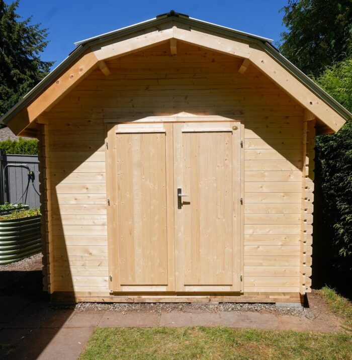 Barn shed for storage office space and backyard retreat use