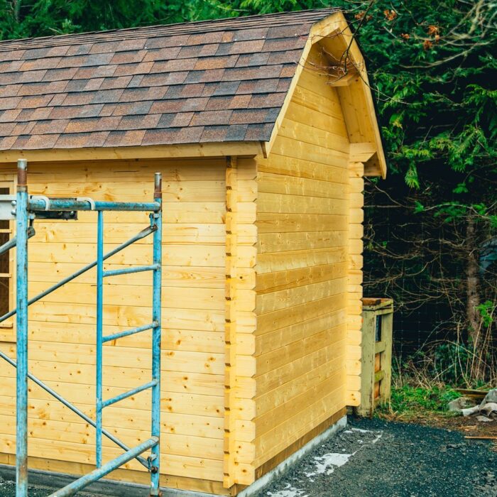 Cozy backyard she shed with finished interior
