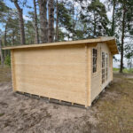 Shed kit with French doors and large windows