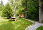 Concrete pier base option for backyard garden studio