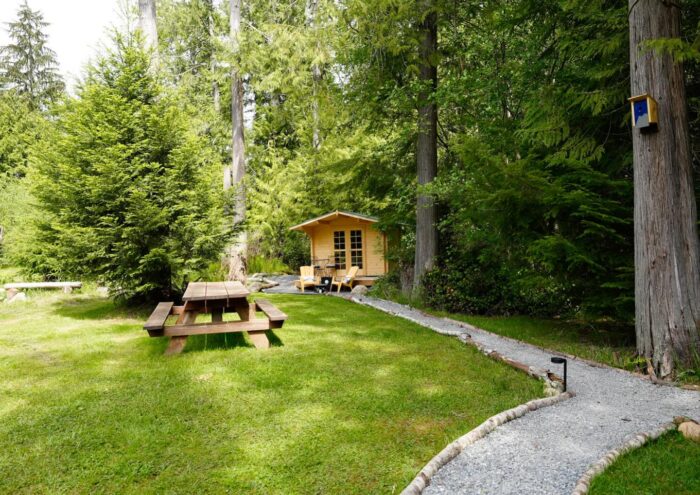 Concrete pier base option for backyard garden studio