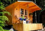 Concrete pad base for garden shed office