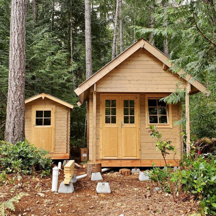 Bunkie cabin kit with loft for guest overflow