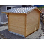 Backyard wooden shed with timber-style exterior