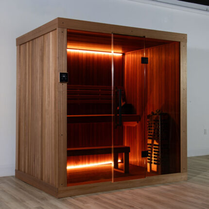 CT Element Studio wood sauna for luxury indoor wellness space