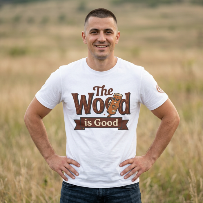 The Wood Is Good T‑Shirt | Cedar Sense Woodworking Tee | Bella Canvas High Quality Sauna Shirt for Men - Image 7