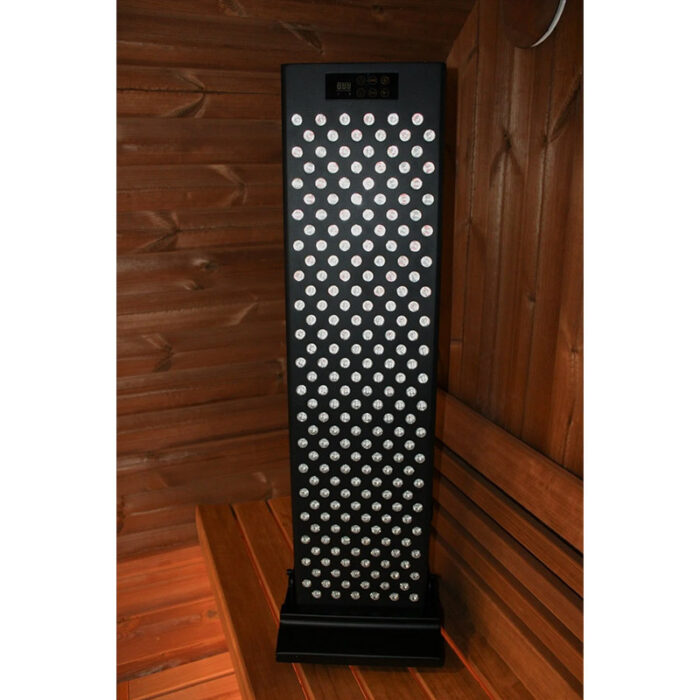 Wireless remote control included with the Sauna Elite red light sauna panel