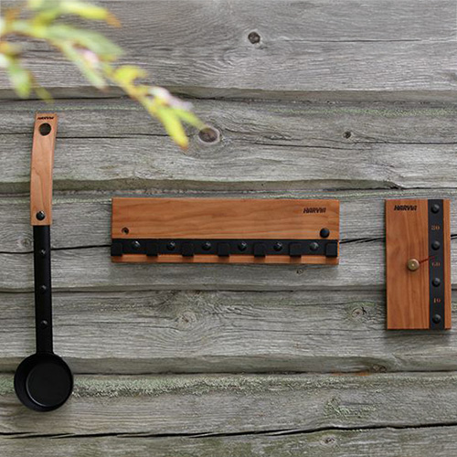 Harvia Legend wood and black metal clothes hanger