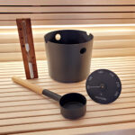 SaunaLife Essentials Set 2 | Sauna Bucket Ladle, Thermometer, and Sand Timer - Image 3