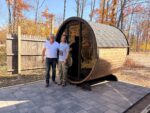 4 Person Outdoor Barrel Sauna | Sauna Life | Model E7G | Glass Front - Image 12