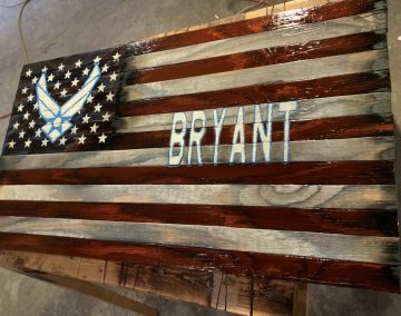 bryant custom wooden flag